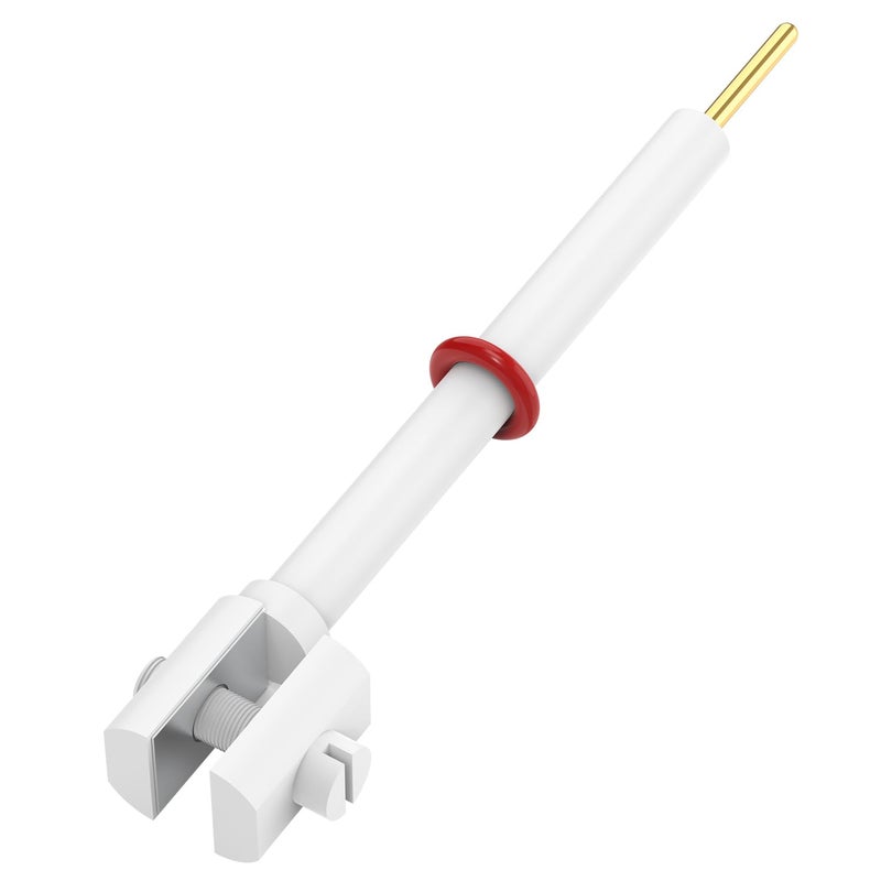 Labasics PTFE Platinum Electrode Holder, Electrolytic Cell Electrode Clamp Solid Sample Conductive Holder Clip with 10 x 10 mm High-Purity Platinum Sheet and PTFE Body - Image 1